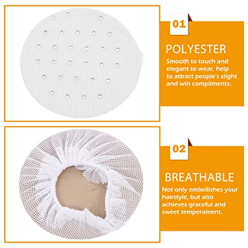 KALLORY Rhinestone Bun Cover Hair Net for Ballet Dance Women – 4-Pack