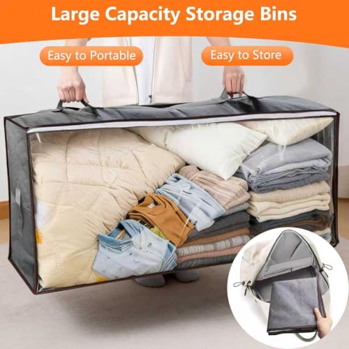 90L Under Bed Storage Containers - 2-Pack Grey Storage Bins