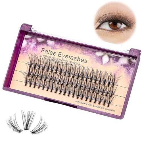 Dedila 20mm Natural Curl Individual False Eyelashes - Soft Black, Long 3D Lashes
