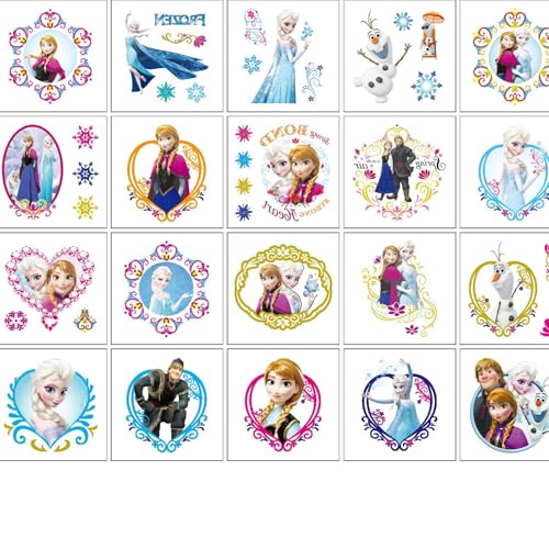 Frozen Temporary Tattoos - 40 Sheets of Cute Ice Princess Stickers