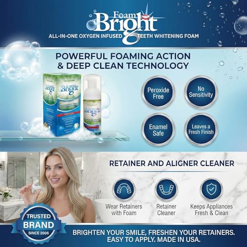 FoamBright Aligner and Retainer Cleaner Whitening Foam - Peroxide Free