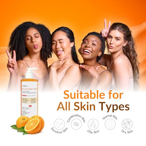 Nasola Kojic Acid Body Wash 11.83 fl oz – Brightening Shower Gel with Turmeric & Vitamin C for All Skin Types