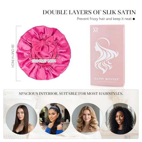 Silk Sleeping Bonnet - Double Layer Satin Hair Cap with Adjustable Tie