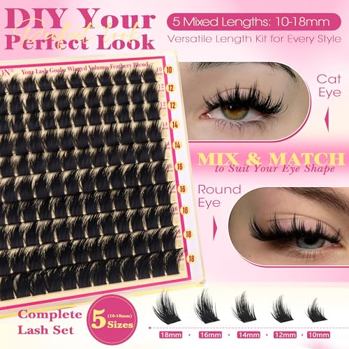 DIY Fairy Lash Clusters - Wispy D Curl 10-18mm, 3D Volume