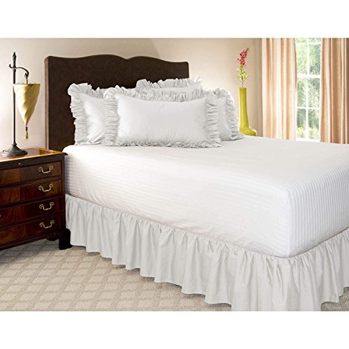Ruffled Bed Skirt for Twin Beds - Ultra-Soft Microfiber, 10" Drop, White