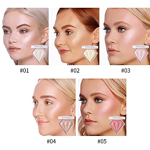 AKARY Mermaid Face Glitter Blush & Highlighter Pink Shimmer Makeup 0.28oz