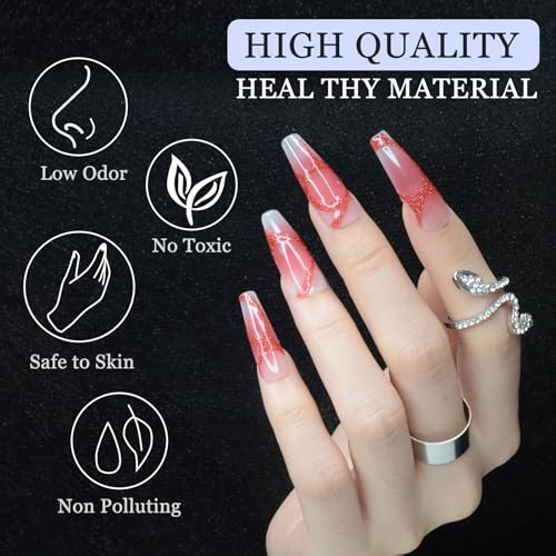 eodci Shiny Variation Reflective Glitter Nail Art Gel Liner Set – 12 Colors, Soak-Off with Thin Brush