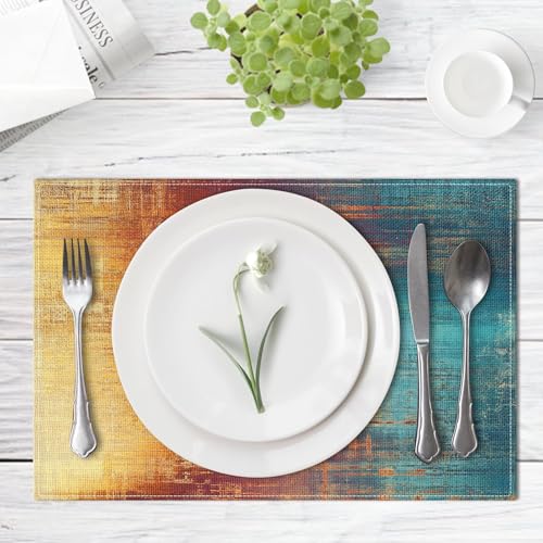 Emvency Farmhouse Placemats Set of 6 - 12x18 Inch Grunge Design