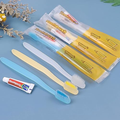 30 Pack Disposable Toothbrushes with Toothpaste - Individually Wrapped, Travel-Ready