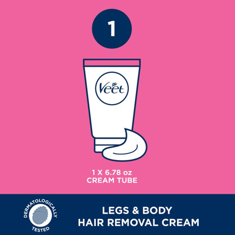 Veet Sensitive Skin Formula with Aloe Vera and Vitamin E, Dermatologically Tested Hair Removal Gel Cream 6.76 Fl Oz. for Legs & Body (6 Pack)