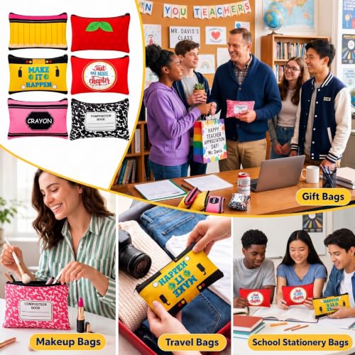 24 Pcs Back to School Makeup Bags - Teacher Appreciation Gifts