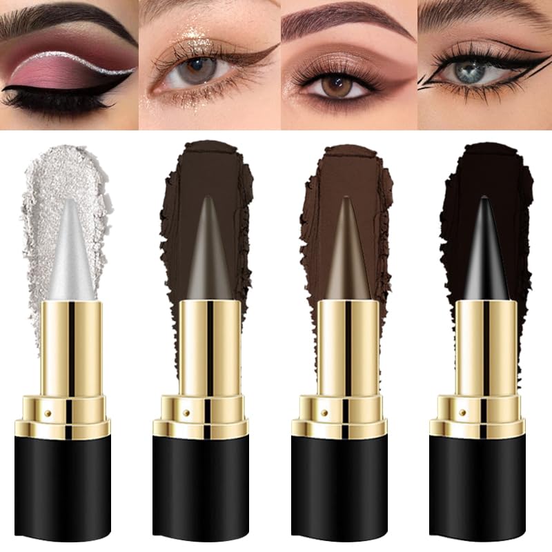 BANGFENG Silver Waterproof Eyeliner Pencil - Bold Goth Eye Makeup, Long-Lasting & Smudge-Proof, 1 Pack