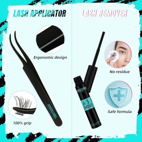 AMZGIRL Midnight Lash Extension Kit 144 PCS C Curl 8-16mm