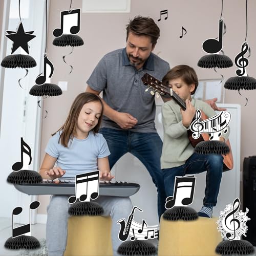 Music Notes Honeycomb Centerpieces | 12 Pack Party Decorations