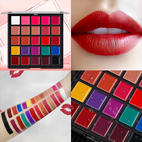 YARLADY 25-Color Long-Lasting Lipstick & Lip Gloss Palette Waterproof Matte Makeup
