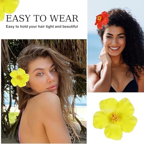 Vodolo 4-Pack Hawaiian Flower Hair Clips – Tropical Accessories