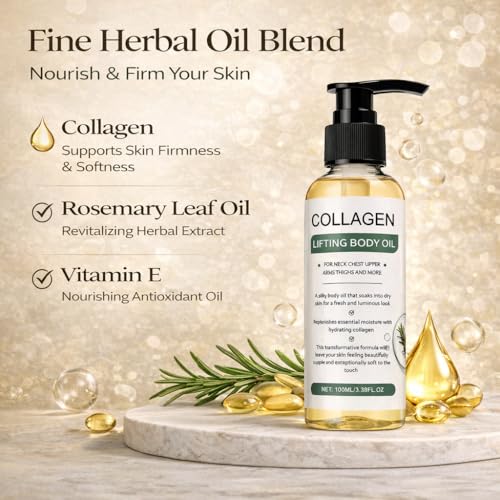 Collagen Lifting Body Oil - Hydrating Skin Tightening Oil for Face & Body
