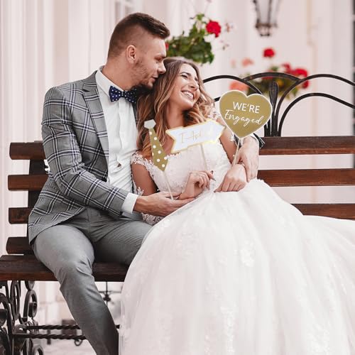 40Pcs Engagement Photo Booth Props - Fun Party Decorations
