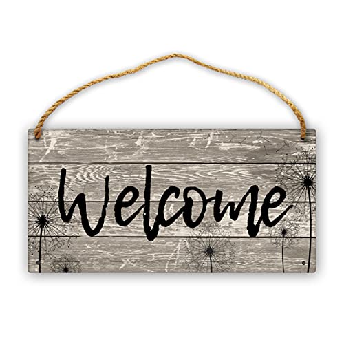 Rustic Wood Welcome Sign - Farmhouse Hanging Plaque for Home