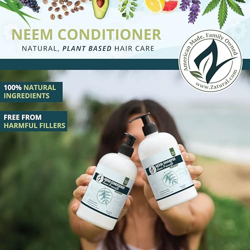 Zatural Neem Hair Conditioner - Deep Moisturizing Botanical Formula, Supports Shine & Manageability (8 Fl Oz)