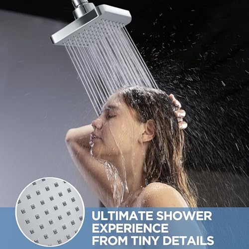 Voolan High Pressure Rain Shower Head - 4" Square Chrome