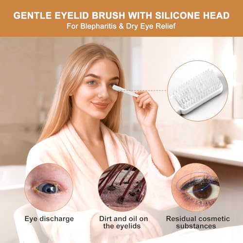 ASTONFOG 5-Pack White Silicone Eyelid Cleansing Brushes for Sensitive Eyes