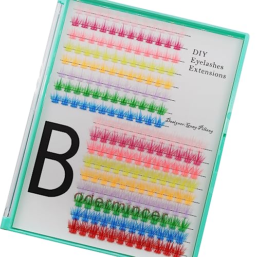 Bodermincer 204pcs Colored D Curl Lash Clusters - Mixed Length DIY Extensions