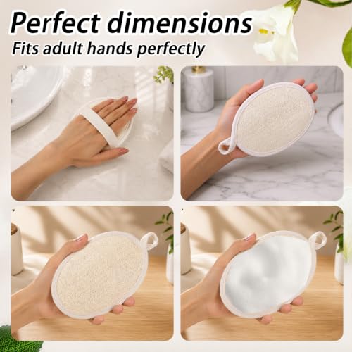 Natural Loofah Sponge Pads - Exfoliating Body Scrubber (5 Pack)