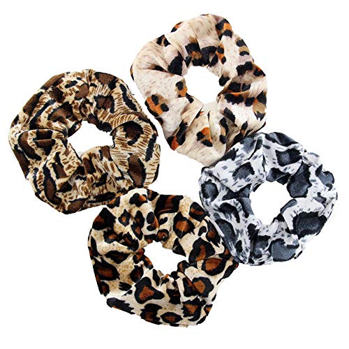 LOVEF 24pcs Leopard Print Velvet Hair Scrunchies for Women, Hair Accessories