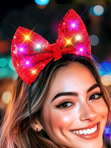 Urieo Red Bow Headband - Festival & Holiday Hair Accessories for Women
