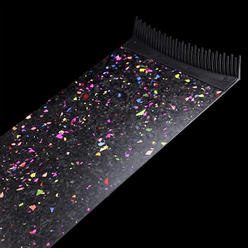 Professional Carbon Fiber Hair Coloring Board with Comb Teeth, Lightweight Slim Bleaching Board for Salon Hair Highlighting Balayage (Glitter Black S_130345)