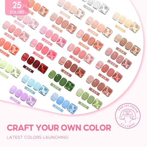 COSCELIA 25PC Jelly Gel Nail Polish Set - Fall Colors & Sheer Finish