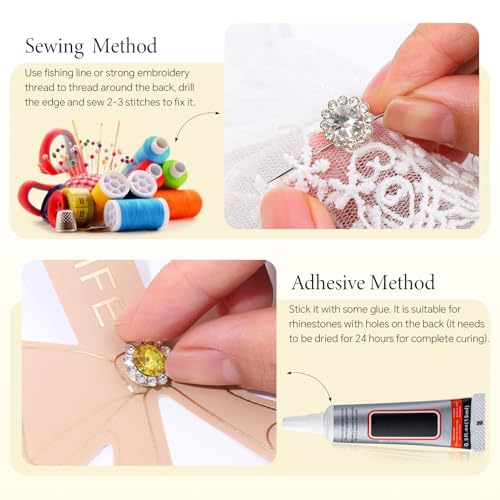 200 Pcs 12mm Flower Sew-On Rhinestones, Mixed Colors Glass Crystal Embellishments with Metal Base for Sewing & Crafts