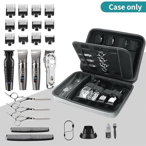 Barber Clipper Case - Hard EVA Travel Organizer Bag for Hair Tools (Grey)