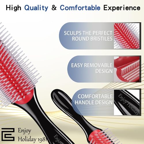 Enjoy Holiday 1981 Hair Brush Set - 9 Row & 5 Row for Curly Hair