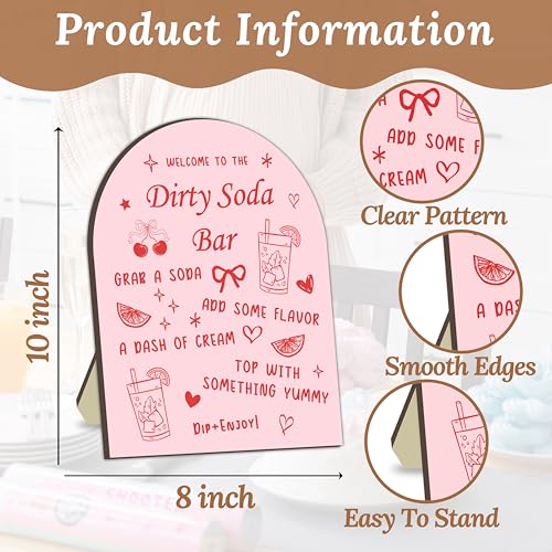 Dirty Soda Bar Wooden Sign for Bridal Showers & Parties - 8x10