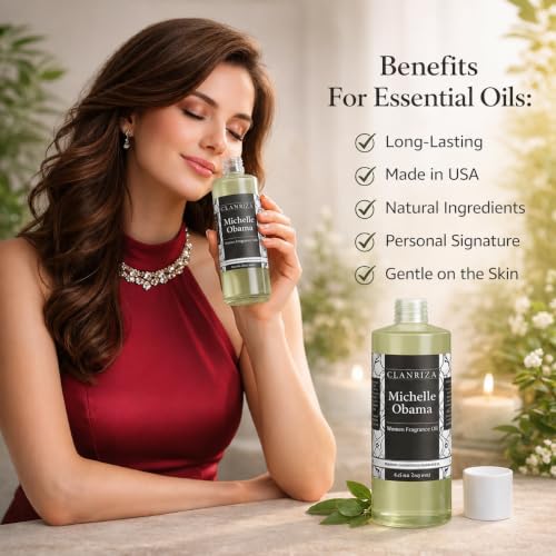 CLANRIZA Michelle Obama Inspired Fragrance Oil 1oz for Women - Long-Lasting, Natural, Uncut Perfume Oil