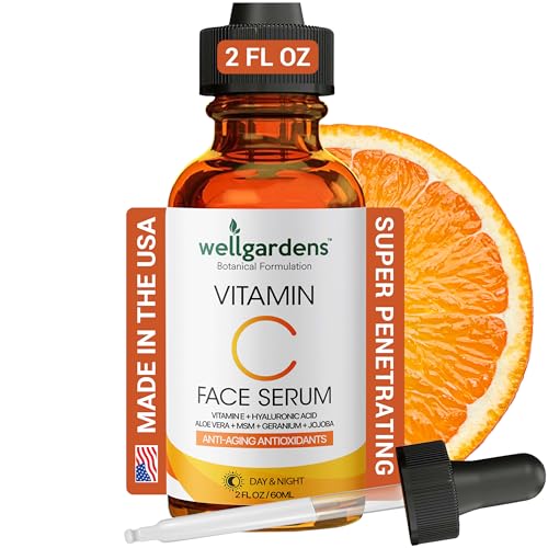 Wellgardens Vitamin C Serum for Face - Anti-Aging with Hyaluronic Acid (2 oz)