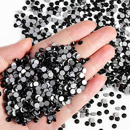Beadsland Jet Black Flatback Glass Rhinestones, SS10 2.8mm, 14400pcs