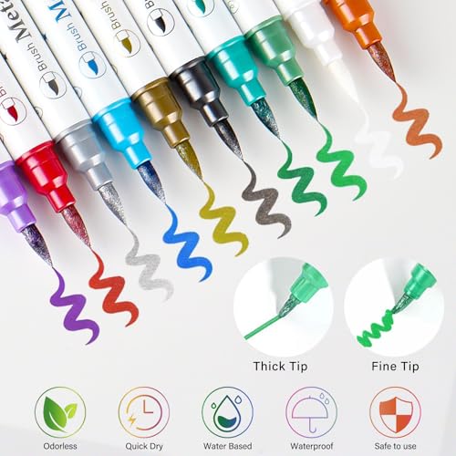Temporary Tattoo Kit with 10 Markers & 72 Stencils - Safe & Easy Use