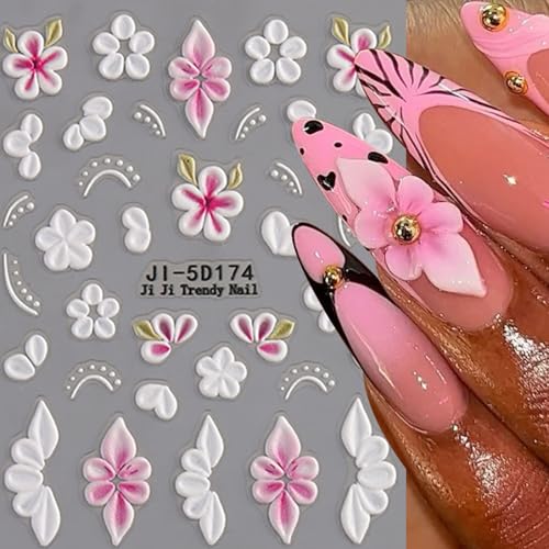 4 Sheets Floral Nail Stickers for DIY Manicure - Spring & Summer Designs