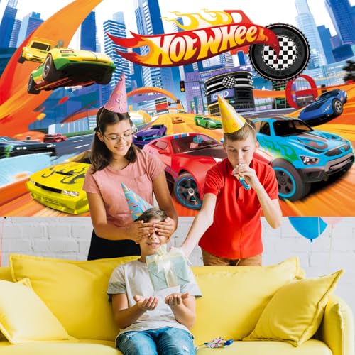 Race Car Birthday Banner - 59x36 Inch Racing Theme Backdrop