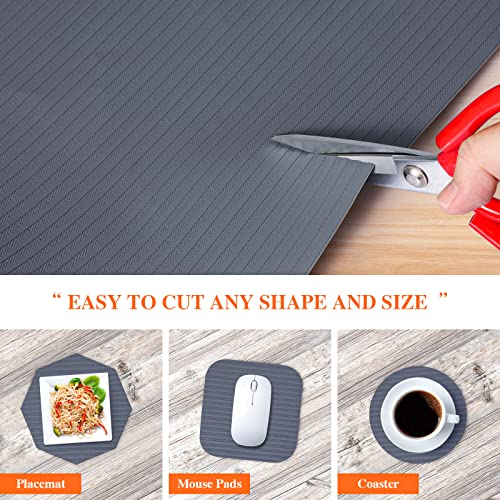 Mcrbeay Non-Adhesive Shelf Liner - Washable Kitchen Cabinet Protectors, Gray, 10" x 10 ft