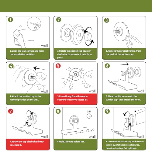Removable Suction Cup Razor Holder for Shower Wall - Heavy-Duty Stainless Steel