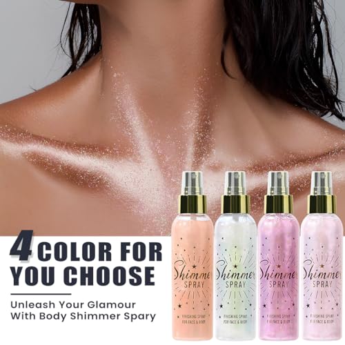 Pink Glitter Body & Hair Spray 3.72 fl oz for Festival & Raves - ZENTANMEI