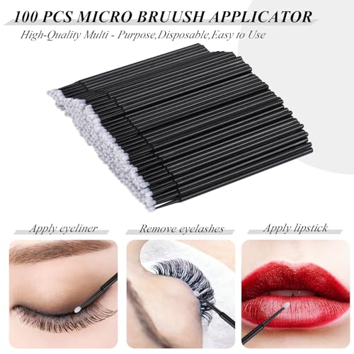 200 PCS Eyelash Extension Supplies Kit with Brushes & Applicators