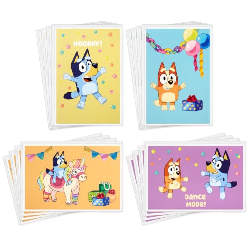 Hallmark Bluey Birthday Cards for Kids - 16-Pack with Envelopes