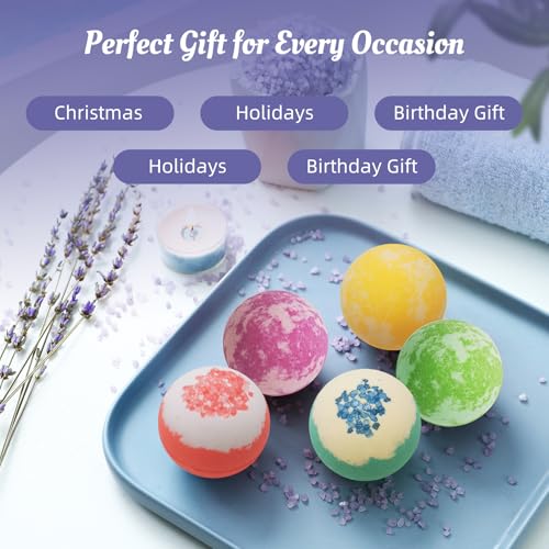 Excalla 9-Pack Shea & Cocoa Butter Bath Bombs for Relaxing Spa Bath Gift Set