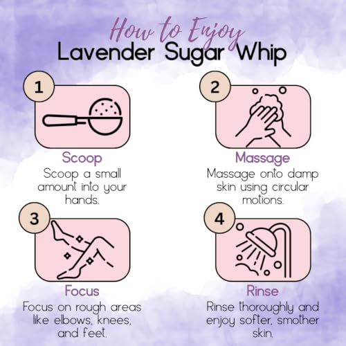 Primal Elements Lavender Sugar Scrub & Body Exfoliant 10 oz - Moisturizing Face & Body Cleanser with Essential Oil