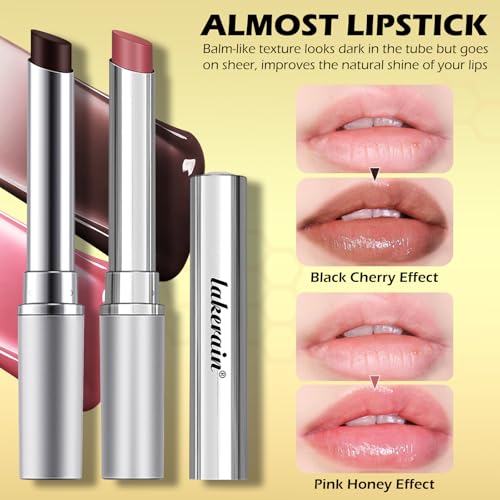 LYBHDAFA Black Sheer Tinted Lip Balm - Nourishing Glossy Color